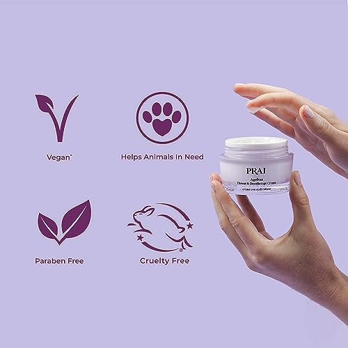 PRAI Ageless Throat & Decolletage Creme (50ml) with Shea Butter and Hyaluronic Acid for Long Lasting Hydration