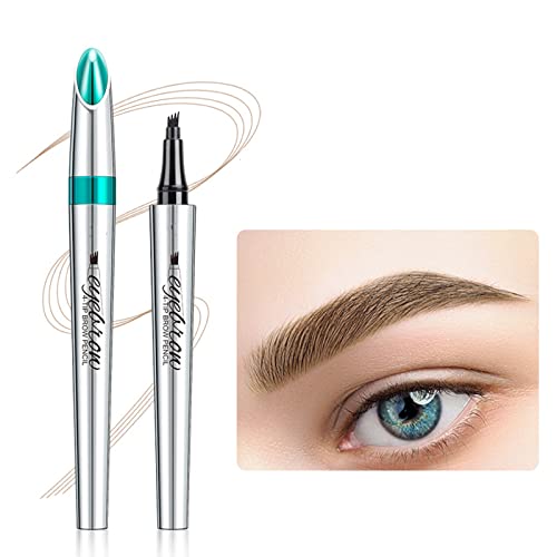 Eyebrow Pencil - Waterproof Tattoo Brow Pen With Fork Tip Long-Lasting Brow Tint For Makeup Rapid Natural Brow Beginners (DARK BROWN)