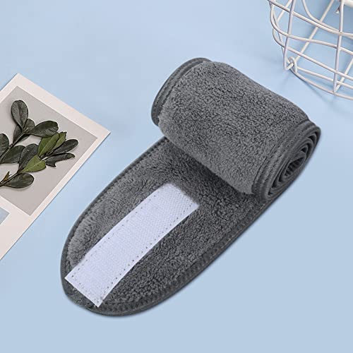 KinHwa 3 Pack Spa Facial Headband Makeup Hair Band Women Skincare Adjustable Microfibre Headband for Washing Face Sports Yoga Black
