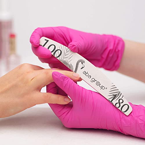 Aba Group 10-Pack Professional Nail Files Flaming Half Moon. Crescent 100/180 Standard, Disposable, Individually Packed, Safety Pack, File Set, M