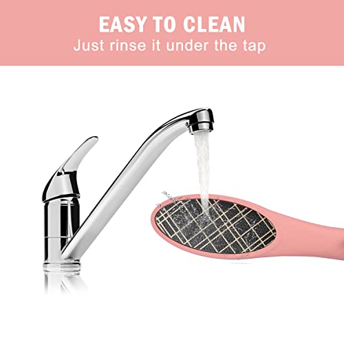 VKK Foot Files with Nail File Set, New Nano Glass Foot Scraper for Feet Hard Skin Callus Remover, Pedicure Sets for Feet (VKK Foot Files Pink)