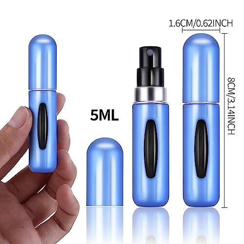 Bewudy 5 Pcs Travel Perfume Refillable Atomizer Container, 5 ml Portable Mini Refillable Perfume Atomizer Bottle Refillable Spray