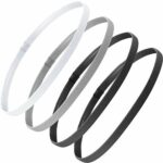 4 Pieces Thick Non-Slip Elastic Sport Headbands Hair Headbands for Women and Men (Black, Gray, White)