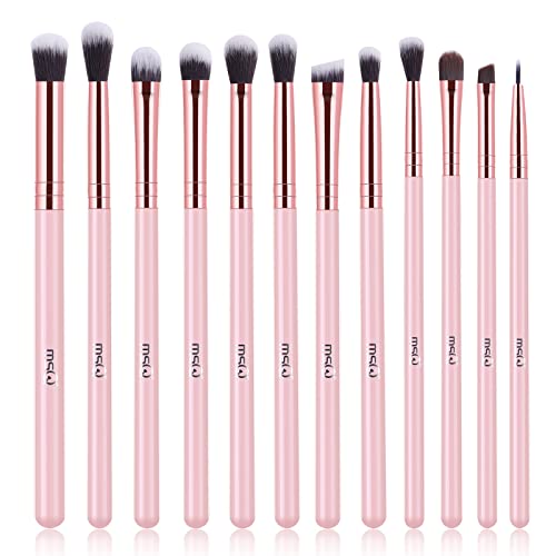 MSQ 12pcs Pro Smoky Eye Makeup Brushes Set, Synthetic Eyeshadow Brushes Eye Makeup Brush Set Concealer Eyebrow Eyeliner Eyeshadow Blending Cosmet