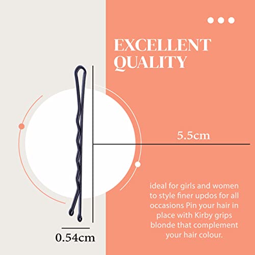 Bellure 150 Pcs Black Bobby Pins with Storage Box Kirby Hair Grips (5.5cm/2.2 in) Hair Pins Good for All Types of Hair Styling Needs for Girls, W