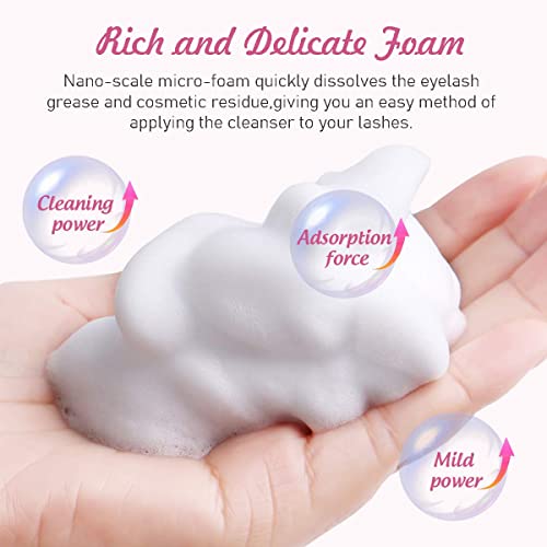Eyelash Extension Cleanser Eyelash Extension Shampoo Lash Foam Shampoo for Extensions, Paraben & Sulfate Free