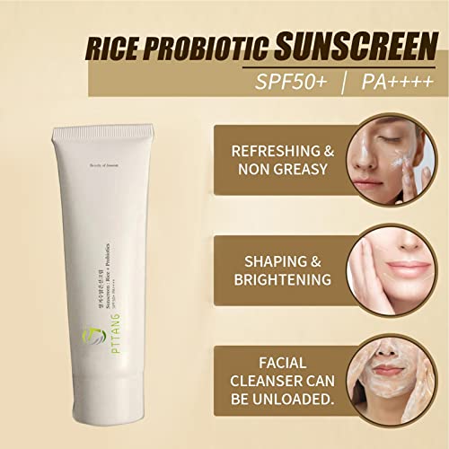 Rice Probioticcs Sunscreen, Rice Probiotic Sunscreen Spf 50+ Sunscreen with Rice Extracts, Rice Probiotic Invisible SPF 50 Broad Spectrum Face Su