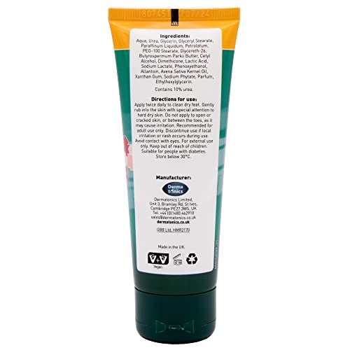 Dermatonics Natural Care Hard Skin Removing Balm for Feet | Scented with Sweet Blossom Aromas | Moisturises with Shea Butter and Hydrates with Oa