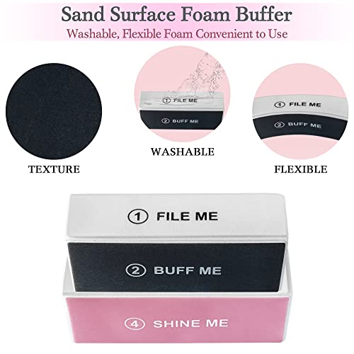 2pk Nail Buffer Blocks, Nail Buffer Block for Natural Nails and Acrylic Nails Sanding Block Polisher, 4 Sided, Nail Files Professional Manicure P