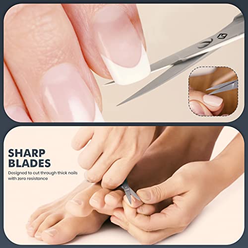 FABINOC® Nail Scissors | Curved Cuticle Scissors for Dead Skin | German Quality Stainless Steel Multi-Purpose Sharp Manicure Scissors for Men & W