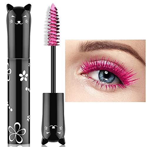 Colorful Mascara, Waterproof Long Lasting Thick Mascara/Rainbow Color 4D Silk Fiber Lash Charming Masacara (Blue)