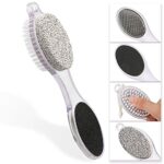 Foot Files for Hard Skin - 4 in 1 Foot File with Pumice Stone, Sandpaper File, Stainless Steel Fine File and Foot Scrubber to Remove Dead Skin Ea