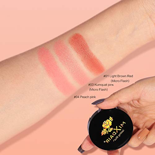 Mimore Blusher, Long-lasting and Sweat-Resistant Non_Greasy Blush & Glow Matte Blusher Super Brighten Skin Color Shimmery or Matte Blusher,with M