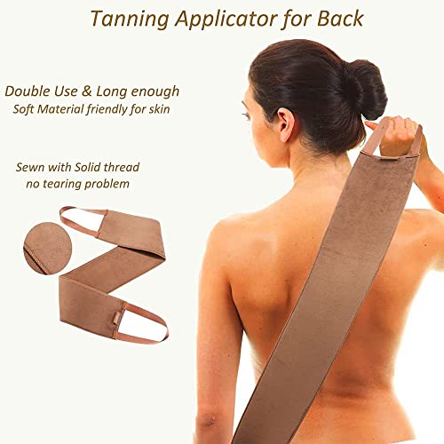 Celecily Fake Tan Mitt Applicator - Self Tanning Mitt Set with velvet Tanning Mitten for Self Tan Mitt, Self Tanner Back Applicator, Face Fake Ta