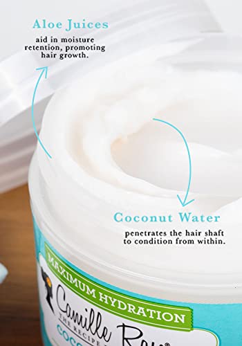 Camille Rose Coconut Water Style Setter 240ml - Tropical cream hair gel, crafted to hydrate and hold styles in place. Natural, clean formula. For