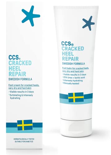 CCS Cracked Heel Repair Balm - Visible Results in 3 Days for Heels and Very Dry Feet, Contains 25% Urea Lactic Acid, Clinically Tested, 125ml