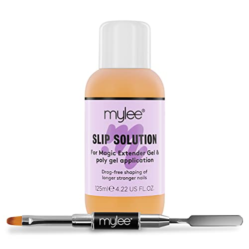 Mylee Magic Extender Gel Nail Builder Kit – Slip Solution 125ml & Dual-Ended Tool, UV / LED Nail Tips & Extensions