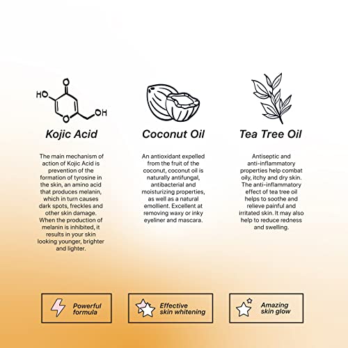 Kojie San Skin Lightening Kojic Acid Soap 3 Bars - 100g Fades Age Spots, Freckles, and Other Signs of Sun Damage and Heals Acne Blemishes and Era