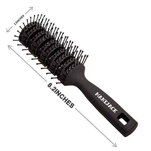 MANEJACK Professional Men's Hair Brush - Great Styling & Blow Drying Brush for Slicked-back, Vented Brushes Set for Men & Women