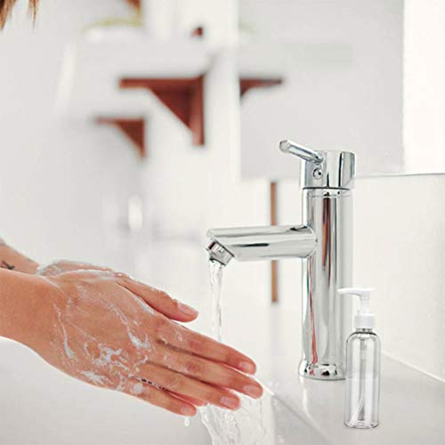 Cabilock 4pcs 100ml Empty Pump Dispenser Bottle Portable Spray Bottle Liquid Shampoo Container for Travel Flight Airport Holiday(Transparent Whit