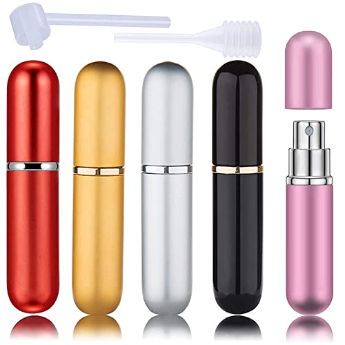 SONGQEE Mini Perfume Atomisers Bottles - Refillable Fine Mist Spray Bottles - Portable Travel Atomizer Bottle Set with Funnel and Perfume Diffuse