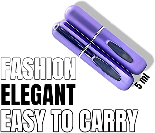 Blue Gloss Refillable Perfume Atomizer – 5 Ml Mini Empty Refill Spray Bottle, Small Portable Pocket Perfume Dispenser, Must Haves Essentials for