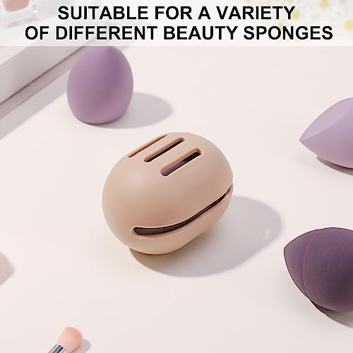 Fuyamp Makeup Sponge Holder Silicone Beauty Blender Holder Travel Case Washable Reusable Makeup Blender Cosmetic Sponge Container for Home
