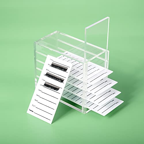 Parieo 1 Pack Acrylic Eyelash Pallet 5 Layers Eyelash Extension Storage Box Eyelashes Glue Pallet Holders Eyelash Display Storage Container Organ