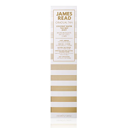 JAMES READ Coconut Water Mist Body Gradual Self Tan Hydrating All-Over Golden Glow Deeply Nourishing Spray, Long Lasting Suitable for all Skin To