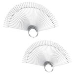 100 PCS Clear Fake Nail Swatches Fan-shaped Nails Display Sticks, Nail Art Tips Color Sticks Pop Sticks Nail Display Ring for Nail Gel Polish Pra