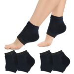 Sibba 2 Pairs Gel Heel Socks Soft Moisturizing Socks for Cracked Heel Treatment Ventilate Open Toe Socks Day Night Care Skin Beauty Spa Treat Dry