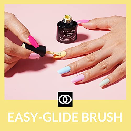 LagunaMoon™ Gel Nail Polish Set - 6 Colours Pastel Blue Pink Green Yellow White Vibrant High-Shine Kit Gel Polish for Salon Quality DIY Nails - U