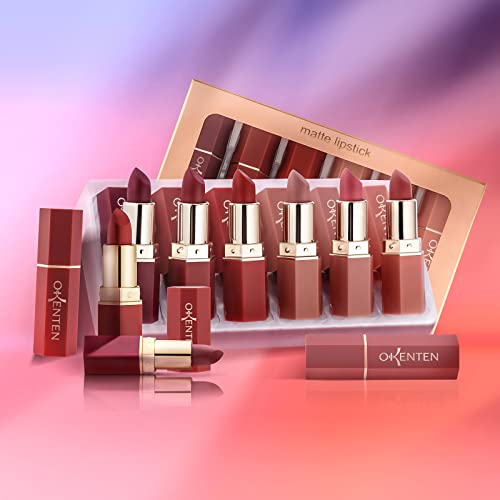 ONLYOILY Lipstick Makeup Set,Matte Lipstick Lasting Beauty Lips, Intense pigments,Waterproof Long Lasting Lip Makeup Kit Makeup Gift Set (6 Color