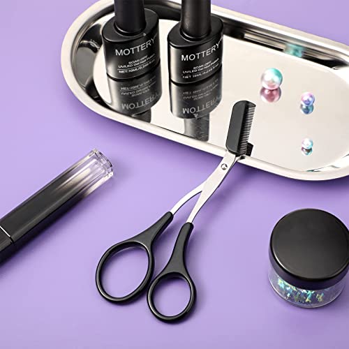 CONTINUAL Eyebrow Scissors, Stainless Steel Professional Precision Eyebrow Trimmer Tool with Comb, Small Eyebrow Grooming Beauty Tool for Men Wom