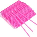 Geviro 100pcs Micro Applicators Brushes Disposable Eyelash Extension Micro Brushes Micro Make Up Mascara Brushes for Eyelash Extension