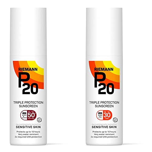 P20 Riemann SPF50 Sensitive Sun Cream 100ml, White & SPF30 Sensitive Sun Cream 100ml, White