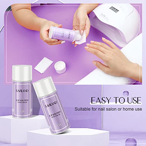 Saviland Slip Solution Nail Kit - 90ml Poly Nail Gel Nail Extension Clear Slip Solution Anti-stick Tools with Nail Art Brush Kit for Poly Extensi
