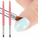 cobee Nail Clean Up Brush, 2PCS Nail Art Clean Up Brushes Nail Painting Brushes Nail Remover Brush Nail Pen Painting Tools for Nail Art Design Ma