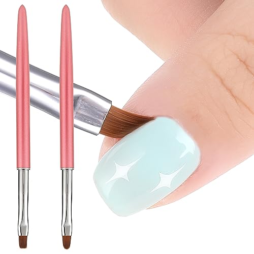 cobee Nail Clean Up Brush, 2PCS Nail Art Clean Up Brushes Nail Painting Brushes Nail Remover Brush Nail Pen Painting Tools for Nail Art Design Ma