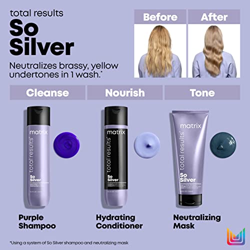 Matrix Hair Conditioner, For Blondes, Greys and Silvers, Tones + Neutralises, Total Results, So Silver