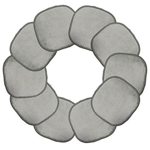 Polyte Premium Hypoallergenic Chemical Free Microfibre Fleece Makeup Remover and Facial Cleansing Cloth (13x13 cm, 10 Gray Cloths)