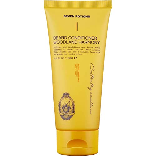 Seven Potions Beard Conditioner for Men – Prevents Beard Itch and Dandruff – Natural, Vegan, Cruelty Free – (Woodland Harmony, 100ml)