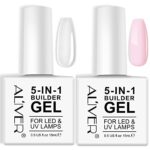 Builder Gel for Nails, 5 in 1 Gel Builder for Nails Strengthener, UV/LED Nail Polish Gel for Nail Art Decoration, Professional Manicure False Nai