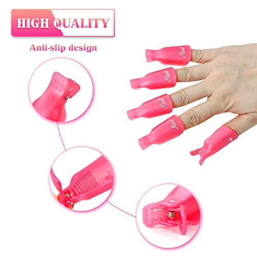 Qufiiry Nail Clips, 10 Pcs Nail Soak Off Clip, Nail Polish Remover Clips, Acrylic Gel Polish Clips, Nail Clips for Removing Gel Polish, for Finge