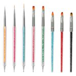Function Nail Brush for Dotting Drawing Nail Art Brushes for Gel Nails Painting Tools Liner Design Nail Art Kit with Glitter Handle