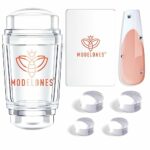 Modelones French Tip Nail Stamp - 6Pcs Silicone French Nail Stamper Double Head French Tip Nail Tool for French Nail with Scrapers & Silicone Nai