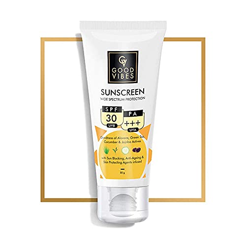 Good Vibes Wide Spectrum Sunscreen With SPF 30-50 g - Sun Protection for All Skin Types - Hydrate and Moisturize Dull Damaged Skin - Cruelty Free