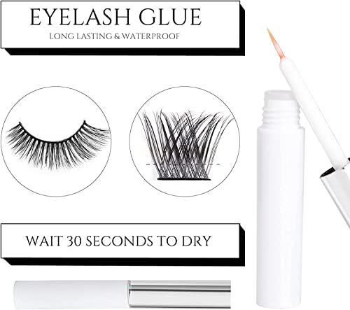 False Eyelashes, 10 Pairs False Eyelashes with Eyelash Glue Multipack Natural looking False Eyelashes Soft Reusable Fluffy Full Lashes Black Stri