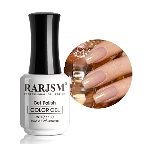 RARJSM Gel Nail Polish Milky Rose LED UV Gel Soak Off Clear Nude Light Pink French Manicure Transparent Jelly Nail Gel Polish Varnish Curing Requ