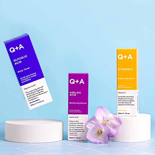 Q+A Vitamin C Brightening Serum, Brighten and Refresh your Skin with this Antioxidant-rich and Hydrating Hybrid Face Serum, 30ml